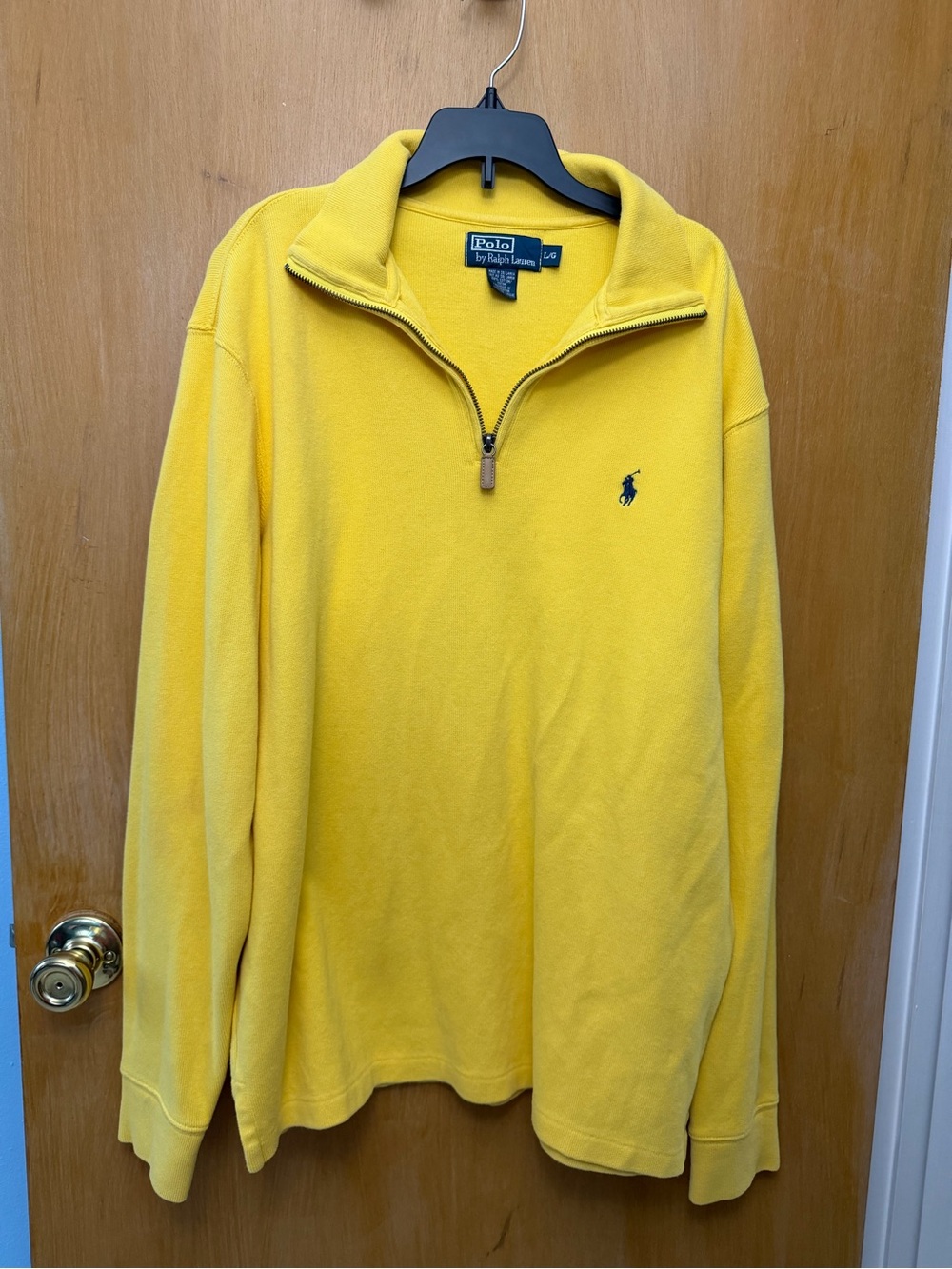 Polo by Ralph Lauren Men's Bright Yellow Quarter-Zip Fleece Pullover